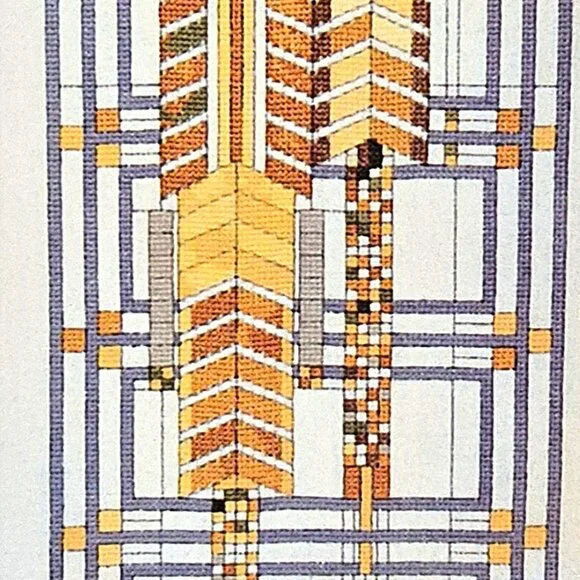 Embroidery - Frank Lloyd Wright -Counted Cross-Stitch kit-Fountain Art Glass - - Picture 3 of 5